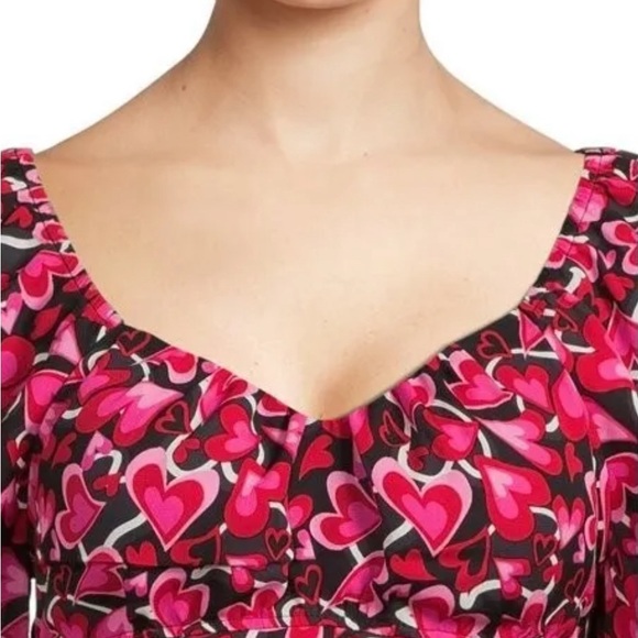 Madden NYC Heart Cropped Tie Back Shirt Size L Cute NWT - Picture 3 of 13